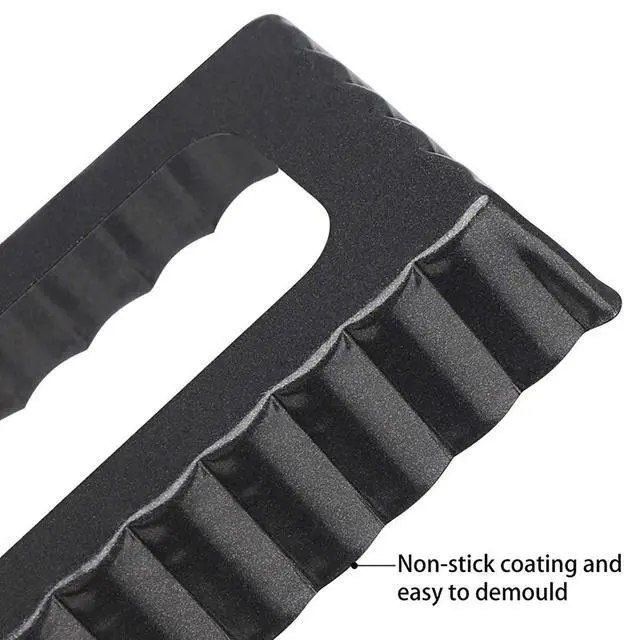 Alt view image 6 of 7 - 6Pcs Mini Tart Pan 4-Inch with Removable Bottom, Non Stick Carbon Steel Miniature Cupcake Molds Baking Pan for Pies, Cheese Cakes, Desserts, Quiche Pan (Rectangle)