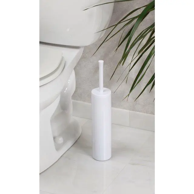 Alt view image 2 of 3 - Compact Toilet Brush and Holder, White