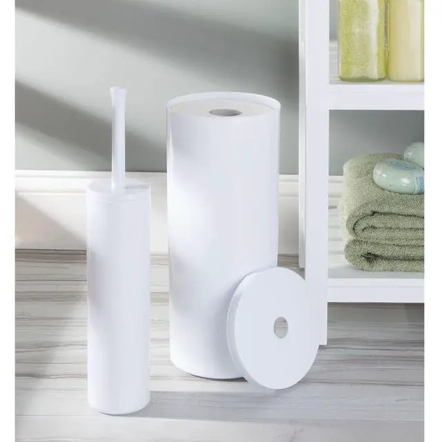 Alt view image 3 of 3 - Compact Toilet Brush and Holder, White