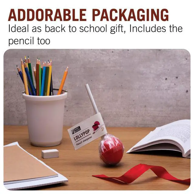Alt view image 6 of 6 - Kids' Lollypop Pencil Sharpener - Fun Manual Sharpener for Colored Pencils for Girls & Boys (Red)