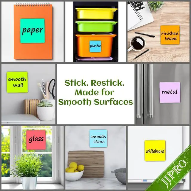 Alt view image 4 of 6 - Dry Erase Sticky Notes - Reusable Whiteboard Stickers 8 Colors 3"x3"-16 Pack. Suitable for All Smooth Surface.Great for Labels, Lists, Reminders and Decals-Washable,Removable