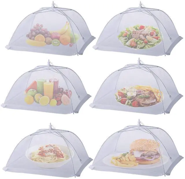 Main image of 6 Pack Food Covers for Outside Mesh, Food Nets for Outdoors Large Food Covers, Food Tents Screen Outside,Reusable Pop-Up Umbrella Food Nets for Picnics, Parties, BBQs