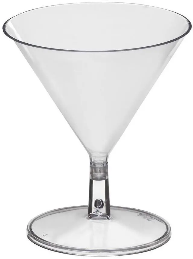 Main image of Miniware Disposable 2 oz. Small Plastic Mini Martini Appetizer and Dessert Cups/Cocktail Sample Tasting Drinkware, Clear, Glasses Only, 12-Count
