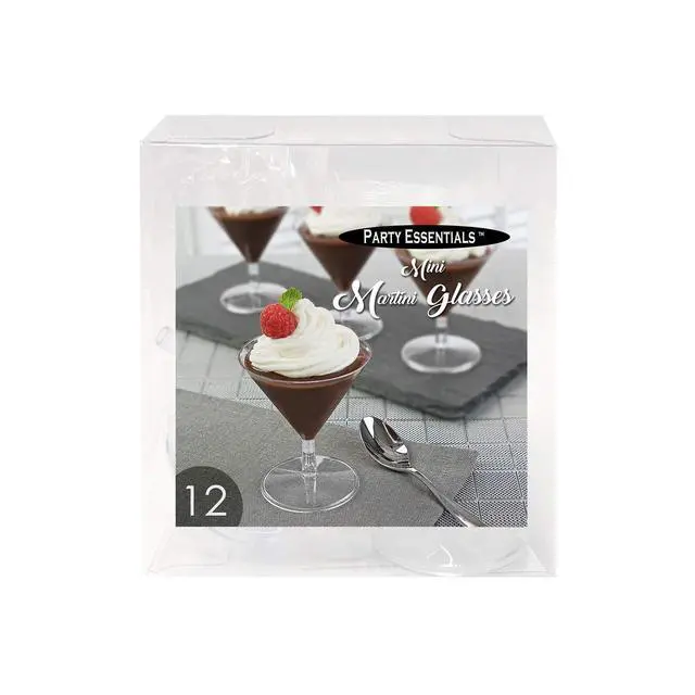 Alt view image 4 of 6 - Miniware Disposable 2 oz. Small Plastic Mini Martini Appetizer and Dessert Cups/Cocktail Sample Tasting Drinkware, Clear, Glasses Only, 12-Count