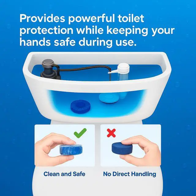 Alt view image 4 of 6 - Automatic Toilet Bowl Cleaner Tablets, Blue Long-Lasting Tank Freshener (14 Pack)