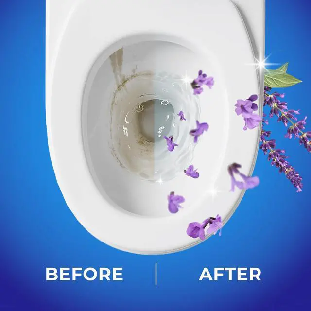 Alt view image 6 of 7 - Toilet Bowl Cleaner Rim Hanger, 6 Count Automatic Bowl Toilet Cleaner, Cleans and Freshens Toilet Bowl, 7 Month (Lavender)