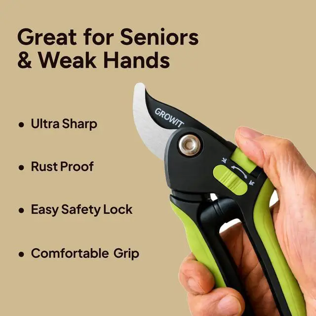 Alt view image 2 of 7 - Bypass Pruning Shears, Garden Clippers - Cuts 3x Easier, Ideal for Seniors, Bonsai Cutters