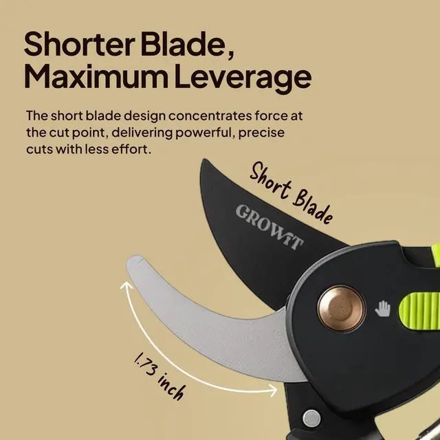 Alt view image 3 of 7 - Bypass Pruning Shears, Garden Clippers - Cuts 3x Easier, Ideal for Seniors, Bonsai Cutters