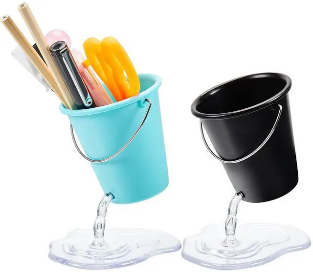 Main image of 2 Pack Pen Holder for Desk, Creative Floating Bucket Cute Pencil Holder Cup for Desk Organizer Accessories Office Decor Back to School Gift for Teachers