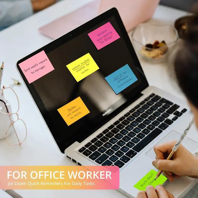 Alt view image 4 of 7 - Sticky Notes 1.5"x2", 96 Pad Mini Sticky Pads for Quick Reminders and Color Coding, Perfect for Office, School and Home Organization - Bright