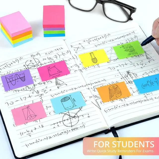 Alt view image 6 of 7 - Sticky Notes 1.5"x2", 96 Pad Mini Sticky Pads for Quick Reminders and Color Coding, Perfect for Office, School and Home Organization - Bright