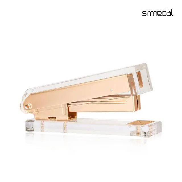 Alt view image 2 of 7 - Elegant Ultra Clear Acrylic Office Supplies Acrylic Stapler Matte Gold Desktop Stapler with 1000pcs Staples for Office Accessories(Gold)