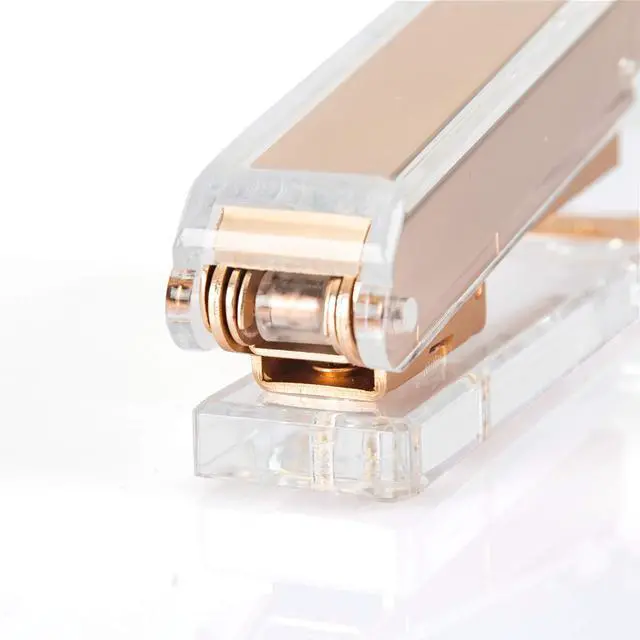 Alt view image 3 of 7 - Elegant Ultra Clear Acrylic Office Supplies Acrylic Stapler Matte Gold Desktop Stapler with 1000pcs Staples for Office Accessories(Gold)