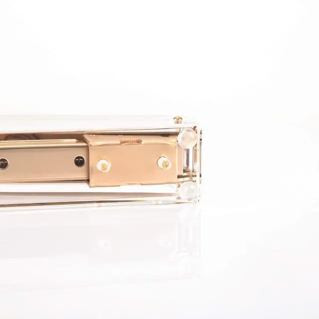 Alt view image 4 of 7 - Elegant Ultra Clear Acrylic Office Supplies Acrylic Stapler Matte Gold Desktop Stapler with 1000pcs Staples for Office Accessories(Gold)