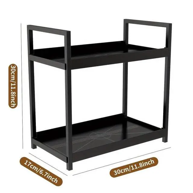Alt view image 2 of 6 - Bathroom Counter Organizer, Bathroom Organizers and Storage Countertop, 2 Tier Black Counter Shelf for Vanity Tables, Dresser, Makeup