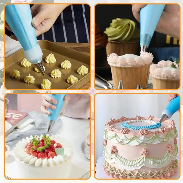 Alt view image 5 of 6 - Piping Bags Set - 6pcs Reusable Silicone Pastry Bags with 3 Couplers Large Icing Decorating Kit for Cake Cookie Frosting Baking Supplies (12"+14"+16")