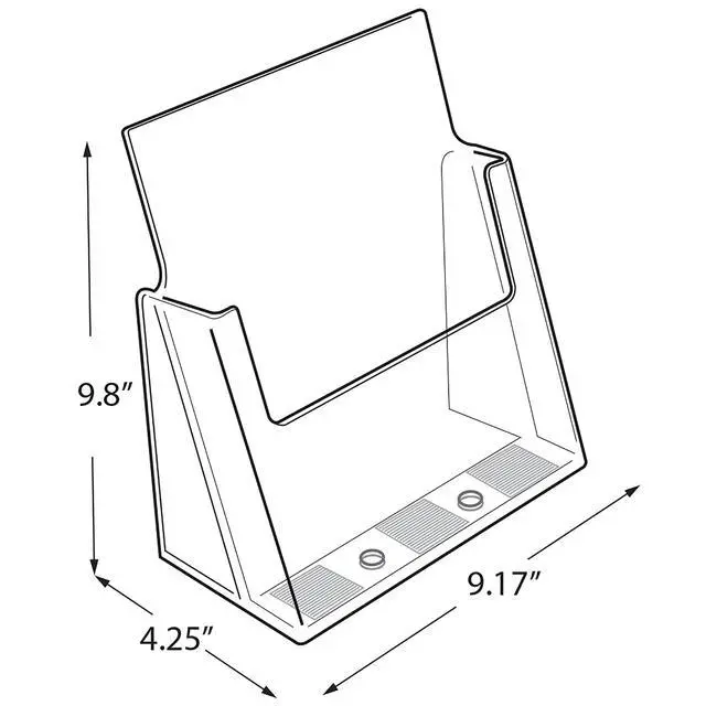 Alt view image 2 of 7 - 252385-1PK Clear Acrylic Letter-Sized Brochure Holder Wall Mount or Countertop Display for 8.5" x 11" Flyers, Magazines, and Pamphlets ( 1-Pack)
