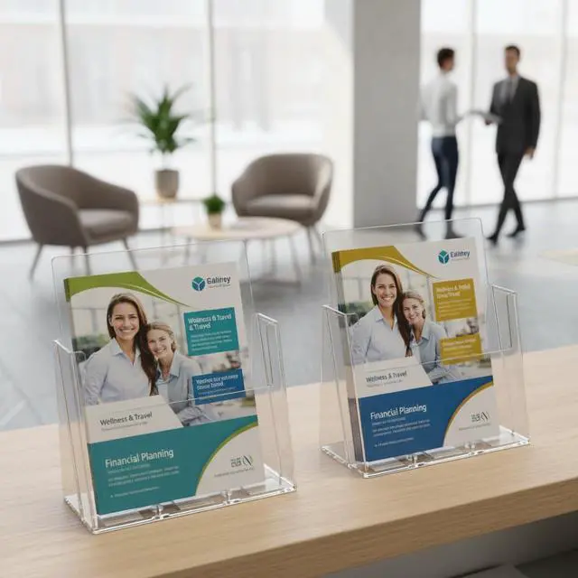 Alt view image 4 of 7 - 252385-1PK Clear Acrylic Letter-Sized Brochure Holder Wall Mount or Countertop Display for 8.5" x 11" Flyers, Magazines, and Pamphlets ( 1-Pack)