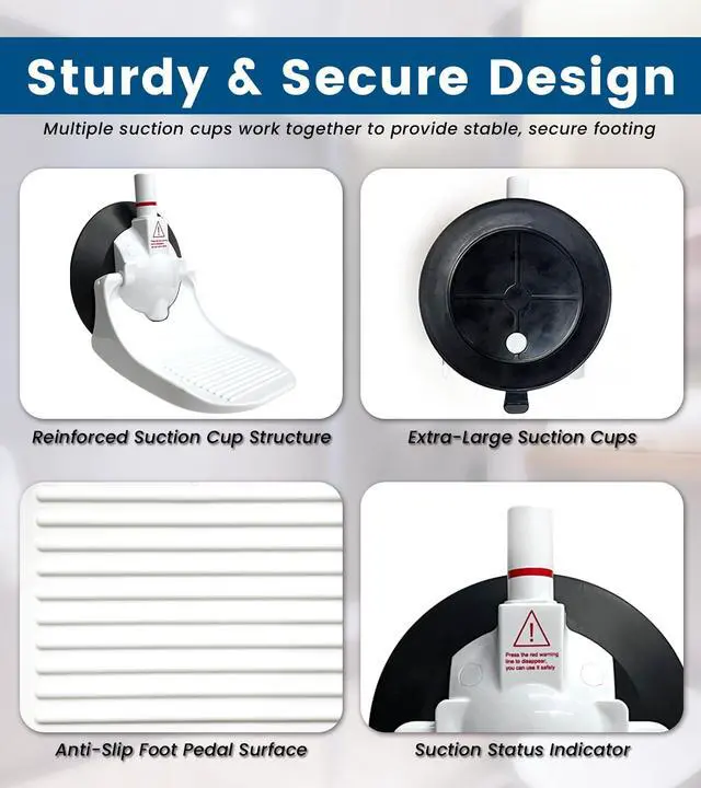Alt view image 5 of 7 - Shower Foot Rest for Shaving Legs, Anti-Slip Suction Cup Bathroom Step