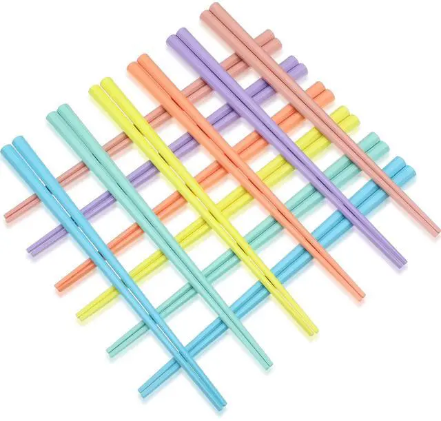 Main image of Colorful Chopsticks 9 Inch Reusable Fiberglass Chop Sticks Bulk Dishwasher Safe Lightweight Chopsticks Set Party Favor(12 Pairs,Macaron Color)