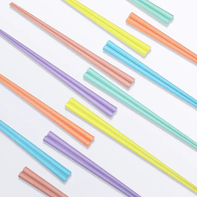Alt view image 3 of 6 - Colorful Chopsticks 9 Inch Reusable Fiberglass Chop Sticks Bulk Dishwasher Safe Lightweight Chopsticks Set Party Favor(12 Pairs,Macaron Color)