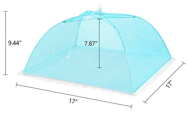 Alt view image 3 of 6 - 6 Pack Colored Pop-Up Mesh Food Cover Tent for Outside,17 Inches Reusable and Collapsible Outdoor Food Covers Net for Party Picnic, BBQ, Camping, Gardening