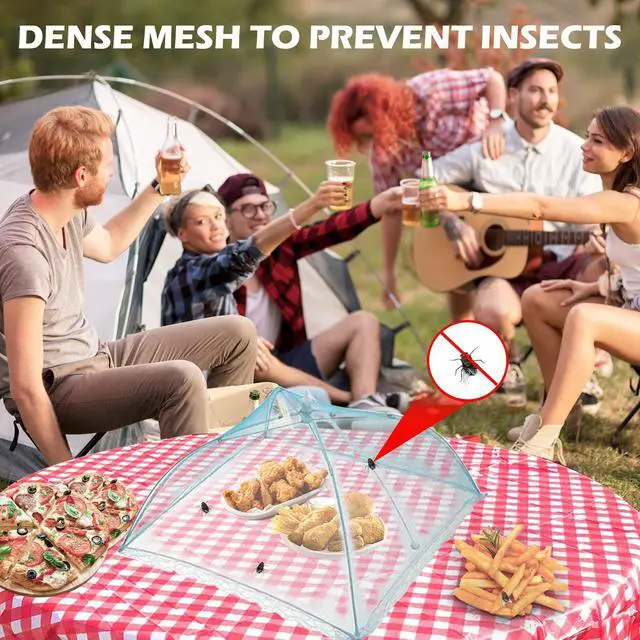 Alt view image 6 of 7 - 7 Pcs Food Covers for Outside, 17 inch Pop-up Umbrella Mesh Food Tents, for Outdoors Parties Picnics BBQs, Reusable and Collapsible Food Tents (Colorful)