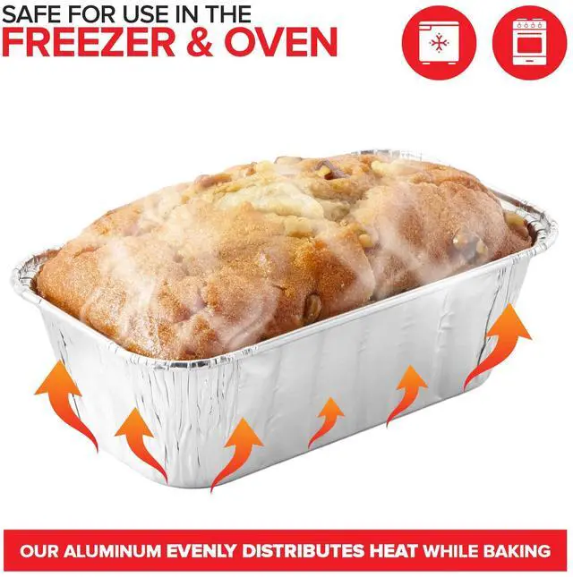 Alt view image 3 of 7 - Aluminum Pans Mini Loaf Pans (50 Pack) 1 Lb Aluminum Foil Tin Pans, Small Loaf Pans 1 Pound Disposable Baking Pans Perfect for Baking Cakes, Bread Loaves - 6 x 3.5 x 2