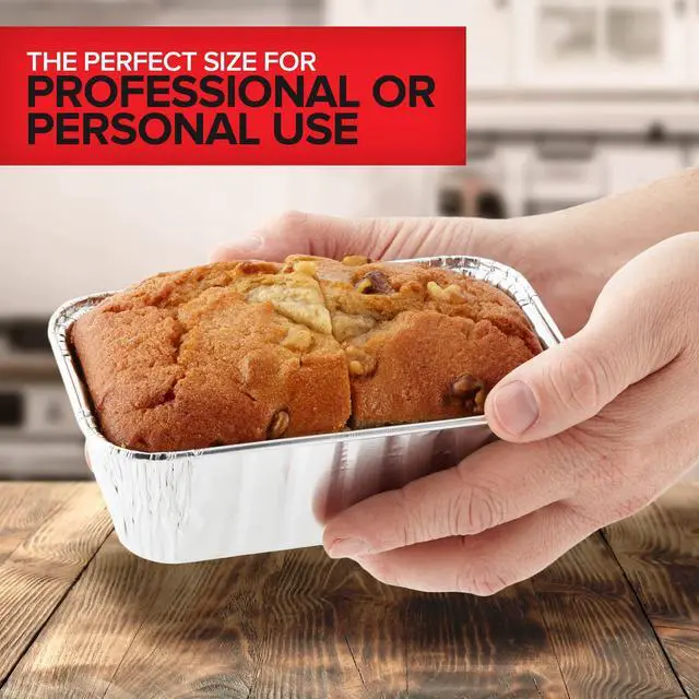 Alt view image 5 of 7 - Aluminum Pans Mini Loaf Pans (50 Pack) 1 Lb Aluminum Foil Tin Pans, Small Loaf Pans 1 Pound Disposable Baking Pans Perfect for Baking Cakes, Bread Loaves - 6 x 3.5 x 2