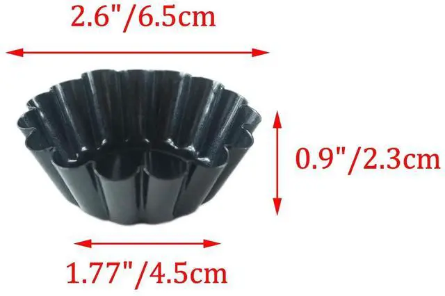 Alt view image 2 of 4 - 12 Packs Egg Tart Molds, Mini Carbon Steel 2.6 Inch Egg Tart Pans, Non-stick Reusable Egg Tart Shell, Cake Muffin Mold Tin Pan for Baking Cupcakes, Cookies, Pies, Pudding, Tartlet, Quiches