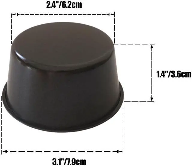 Alt view image 2 of 7 - 6PCS Carbon Steel Popover Pans, Nonstick Mini Yorkshire Pudding Pan, Muffin Cupcake Pans, Individual Egg Tart Molds, Baking Round Cake Cup - Black (3.1" x 1.4")