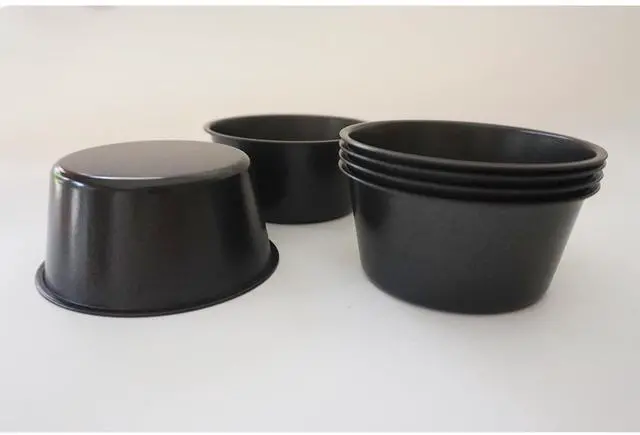 Alt view image 7 of 7 - 6PCS Carbon Steel Popover Pans, Nonstick Mini Yorkshire Pudding Pan, Muffin Cupcake Pans, Individual Egg Tart Molds, Baking Round Cake Cup - Black (3.1" x 1.4")