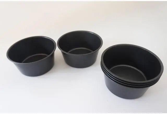 Alt view image 6 of 7 - 6PCS Carbon Steel Popover Pans, Nonstick Mini Yorkshire Pudding Pan, Muffin Cupcake Pans, Individual Egg Tart Molds, Baking Round Cake Cup - Black (3.1" x 1.4")