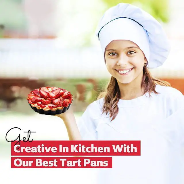 Alt view image 5 of 7 - 8 Pack Mini Tart Pans 4 Inch with Removable Bottom Round Nonstick Deep Quiche Pan, Heavy Duty Perfect for Baking Fruit Tarts, Quiches & Dessert