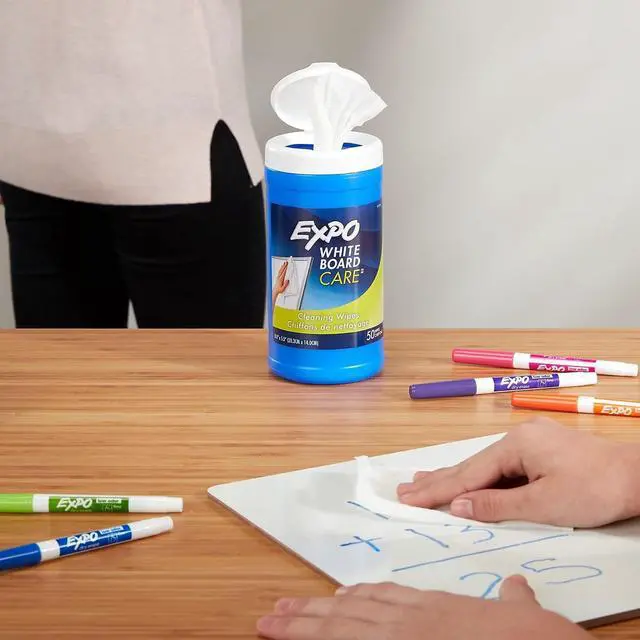 Alt view image 2 of 2 - 81850 Dry-Erase Board-Cleaning Wet Wipes 6 x 9 50/Container