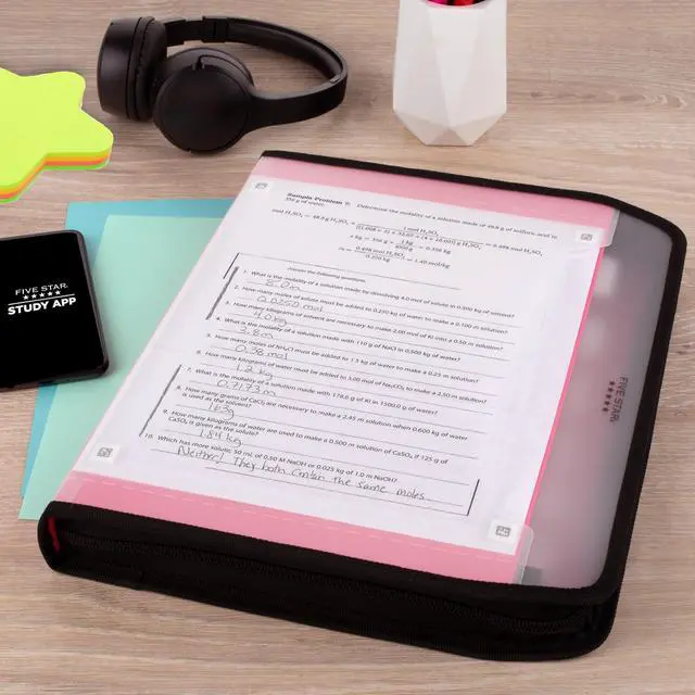Alt view image 5 of 7 - Expanding File Organizer + Study App, 7-Pocket Accordian File Organizer, Zipper Closure, Holds 8-1/2" x 11" Paper, Prom Pink (350099R)