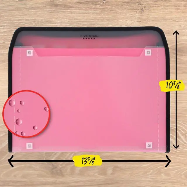 Alt view image 6 of 7 - Expanding File Organizer + Study App, 7-Pocket Accordian File Organizer, Zipper Closure, Holds 8-1/2" x 11" Paper, Prom Pink (350099R)