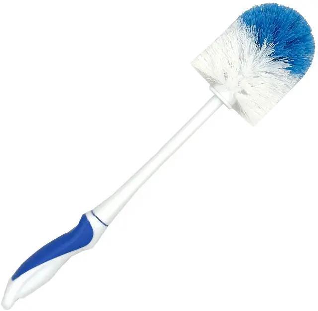Main image of Heavy Duty Round Toilet Brush - Sturdy Handle for Thorough Cleaning - All Plastic Construction Won't Rust - Ergonomic Handle - 15" Length - 3" Wide Head