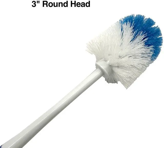 Alt view image 2 of 3 - Heavy Duty Round Toilet Brush - Sturdy Handle for Thorough Cleaning - All Plastic Construction Won't Rust - Ergonomic Handle - 15" Length - 3" Wide Head