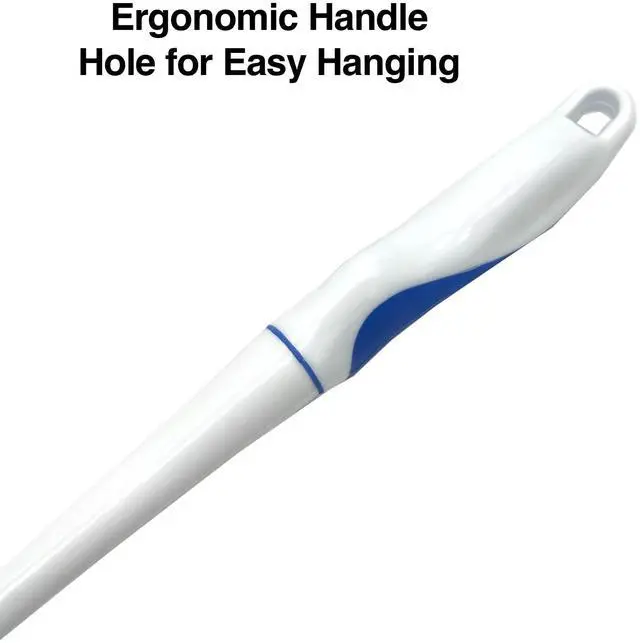 Alt view image 3 of 3 - Heavy Duty Round Toilet Brush - Sturdy Handle for Thorough Cleaning - All Plastic Construction Won't Rust - Ergonomic Handle - 15" Length - 3" Wide Head
