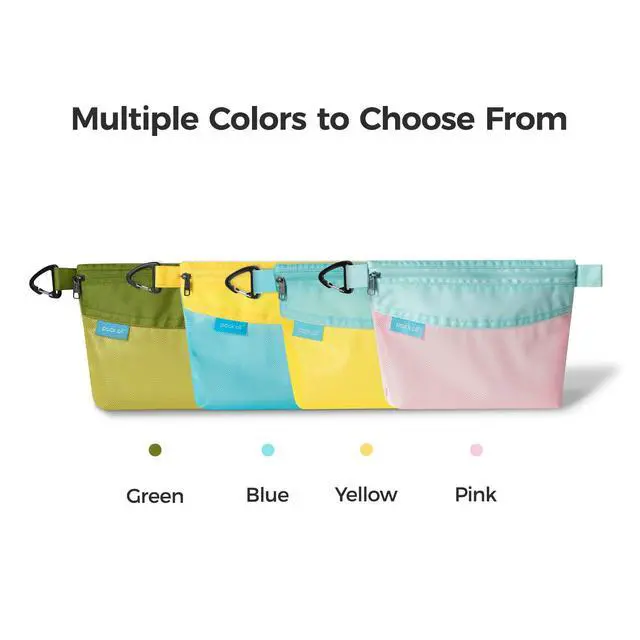 Alt view image 2 of 7 - Water-resistant Material Zipper Pouch, Mesh Zipper Bag for Storage, Travel, Office (Large, Green)