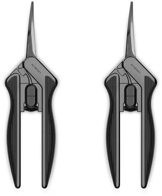 Main image of 6.6 Stainless Steel Curved Pruning Shear 2-Pack, Lightweight Ergonomic Design, Curved Precision Blades with Nonstick Teflon Coating for Gardening, Hydroponics, Grow Tents