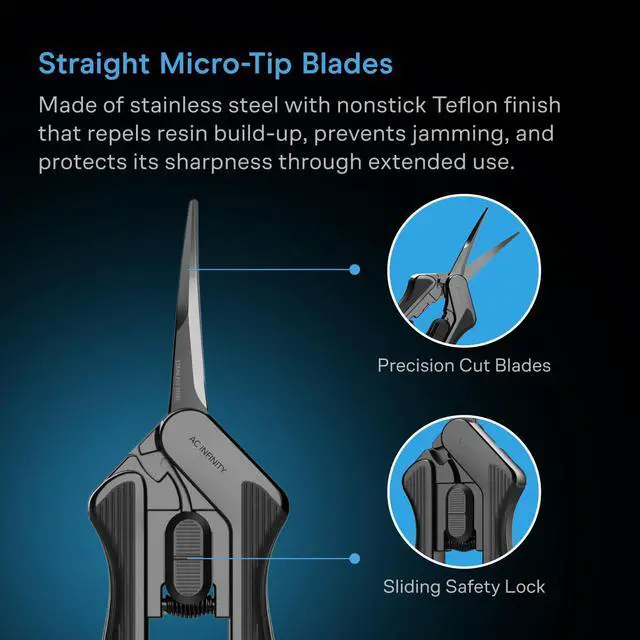 Alt view image 3 of 6 - 6.6 Stainless Steel Curved Pruning Shear 2-Pack, Lightweight Ergonomic Design, Curved Precision Blades with Nonstick Teflon Coating for Gardening, Hydroponics, Grow Tents
