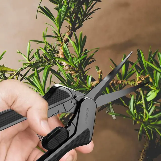 Alt view image 6 of 6 - 6.6 Stainless Steel Curved Pruning Shear 2-Pack, Lightweight Ergonomic Design, Curved Precision Blades with Nonstick Teflon Coating for Gardening, Hydroponics, Grow Tents