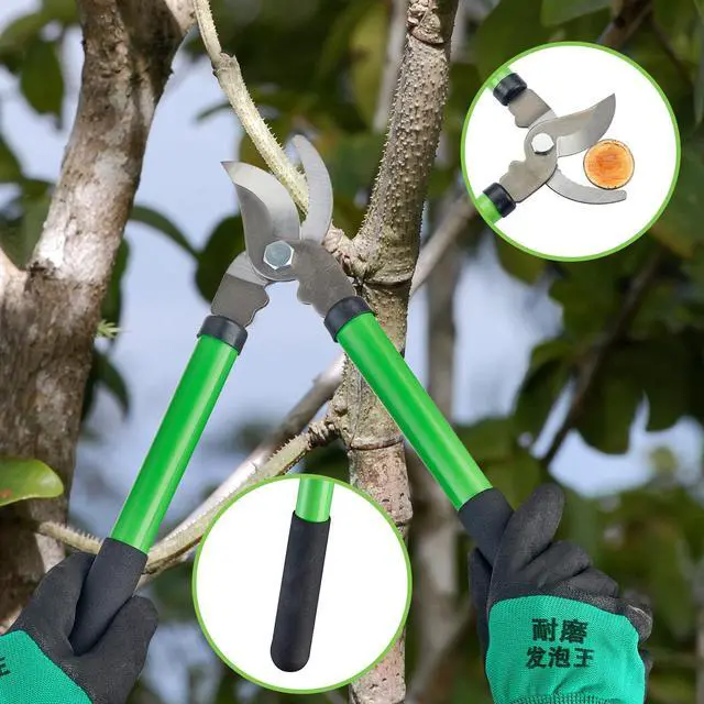 Alt view image 3 of 7 - Pro Pruning Shears - Heavy Duty Garden Shears with SK-5 Steel Blades, Ergonomic Non-Slip Handle Tree Branch Cutter & Flower Arranging Tool