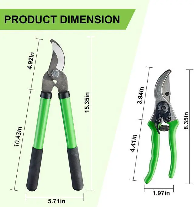 Alt view image 2 of 7 - Pro Pruning Shears - Heavy Duty Garden Shears with SK-5 Steel Blades, Ergonomic Non-Slip Handle Tree Branch Cutter & Flower Arranging Tool