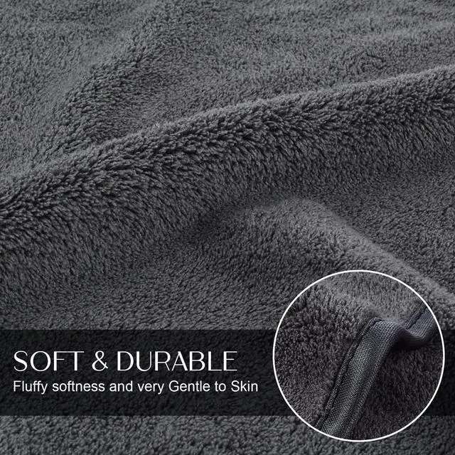Alt view image 4 of 6 - Microfiber Hand Towel Ultra Soft Large Hand Towels for Bathroom Super Absorbent for SPA Face Shower and Sports 2 Pack Dark-Gray