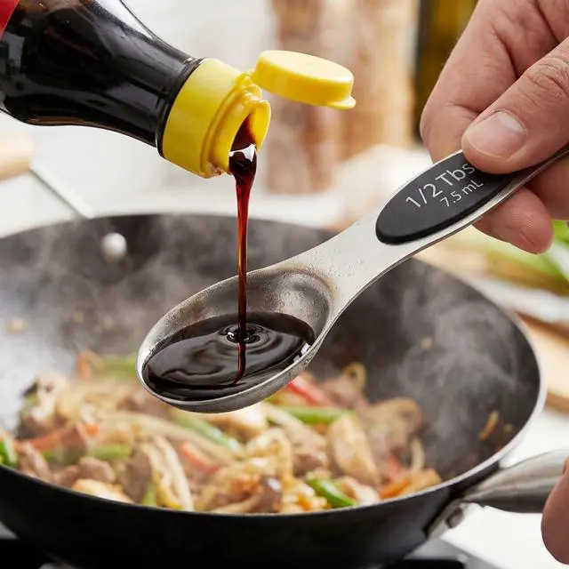 Alt view image 7 of 7 - Measuring Cup and Magnetic Measuring Spoons Set, 8 Stainless Steel Nesting Measuring Cup & 8 Double Sided Stackable Magnetic Measuring Spoons & 1 Leveler for Cooking Dry & Liquid Ingredients