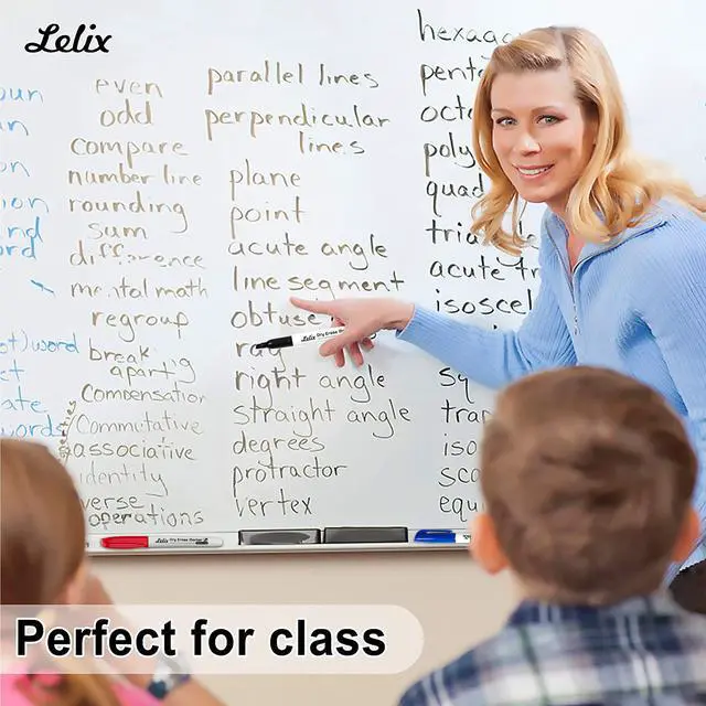 Alt view image 6 of 7 - Dry Erase Markers, 42 Pack 14 Black+14 Blue+14Red Dry Erase Markers Chisel Tip,Dry Erase Markers Bulk,Whiteboard Markers for School, Office Supplies,Perfect for White Board, Mirror,Calender