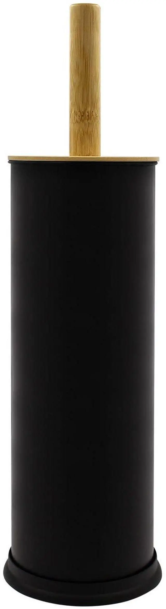 Main image of Toilet Brush Holder with Bamboo Top - Black